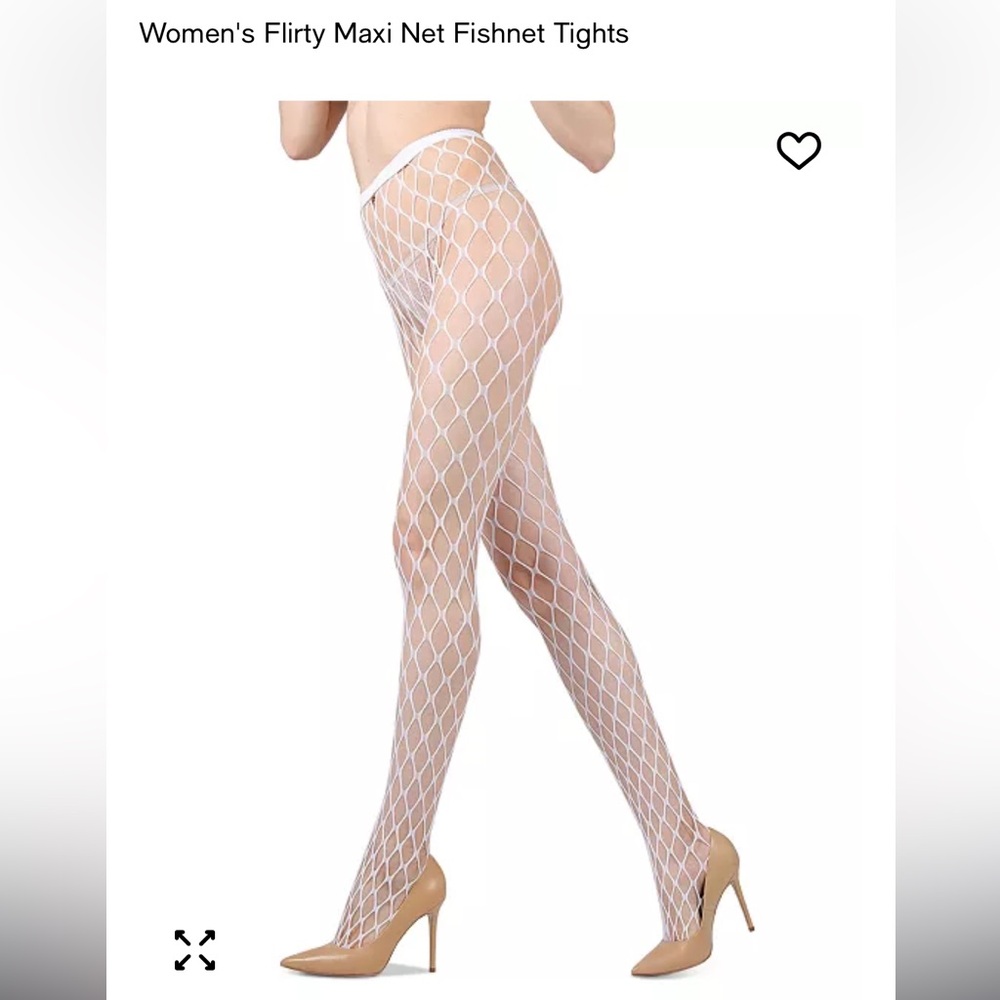 White Fishnet Tights MeMoi NWT M/L